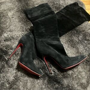 Christian Louboutin Black Suede Women's Boots